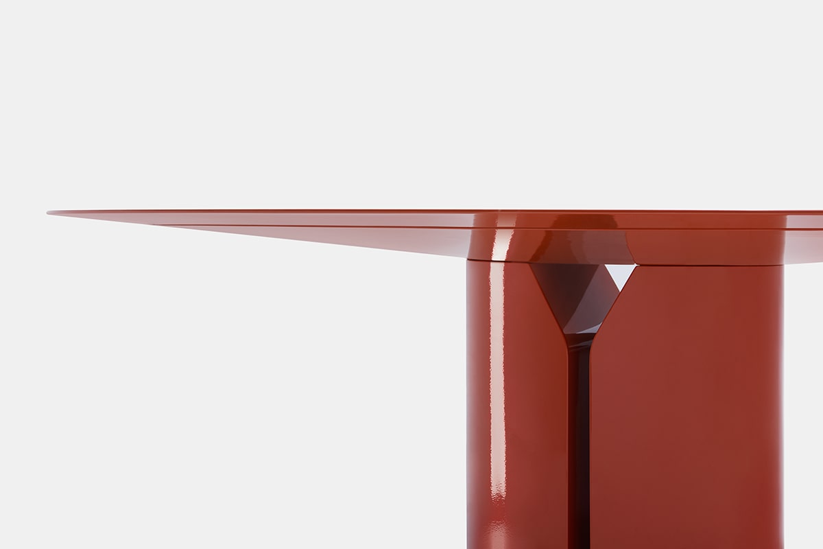 NVL Table ☞ Structure: Matt Lacquered - Red ☞ Top: Matt Lacquered - Red