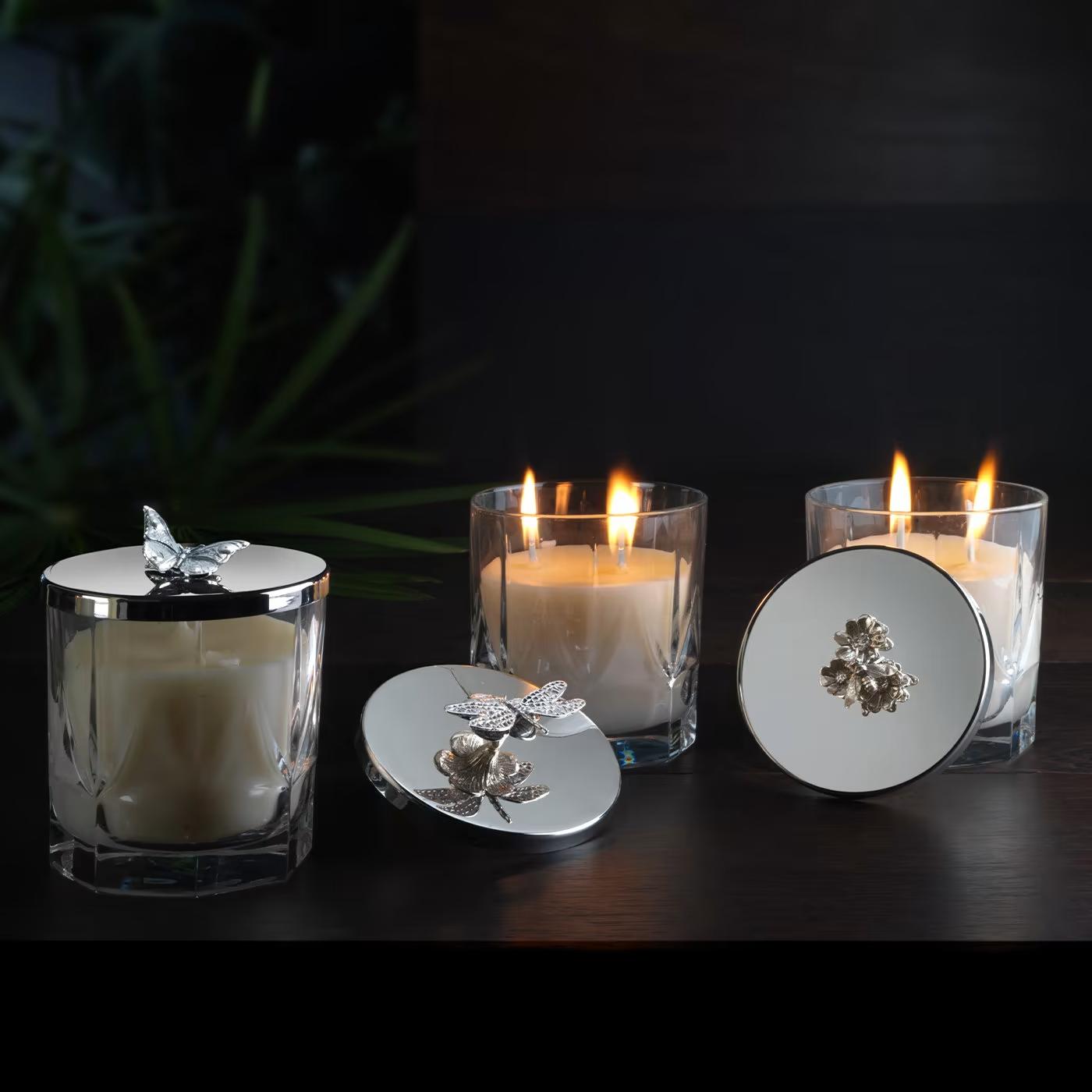 Spring Ladybug Silver Candle Vase