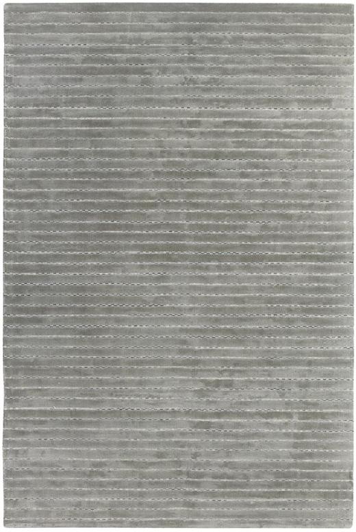 Striped Wool / Viscose Grey Rug