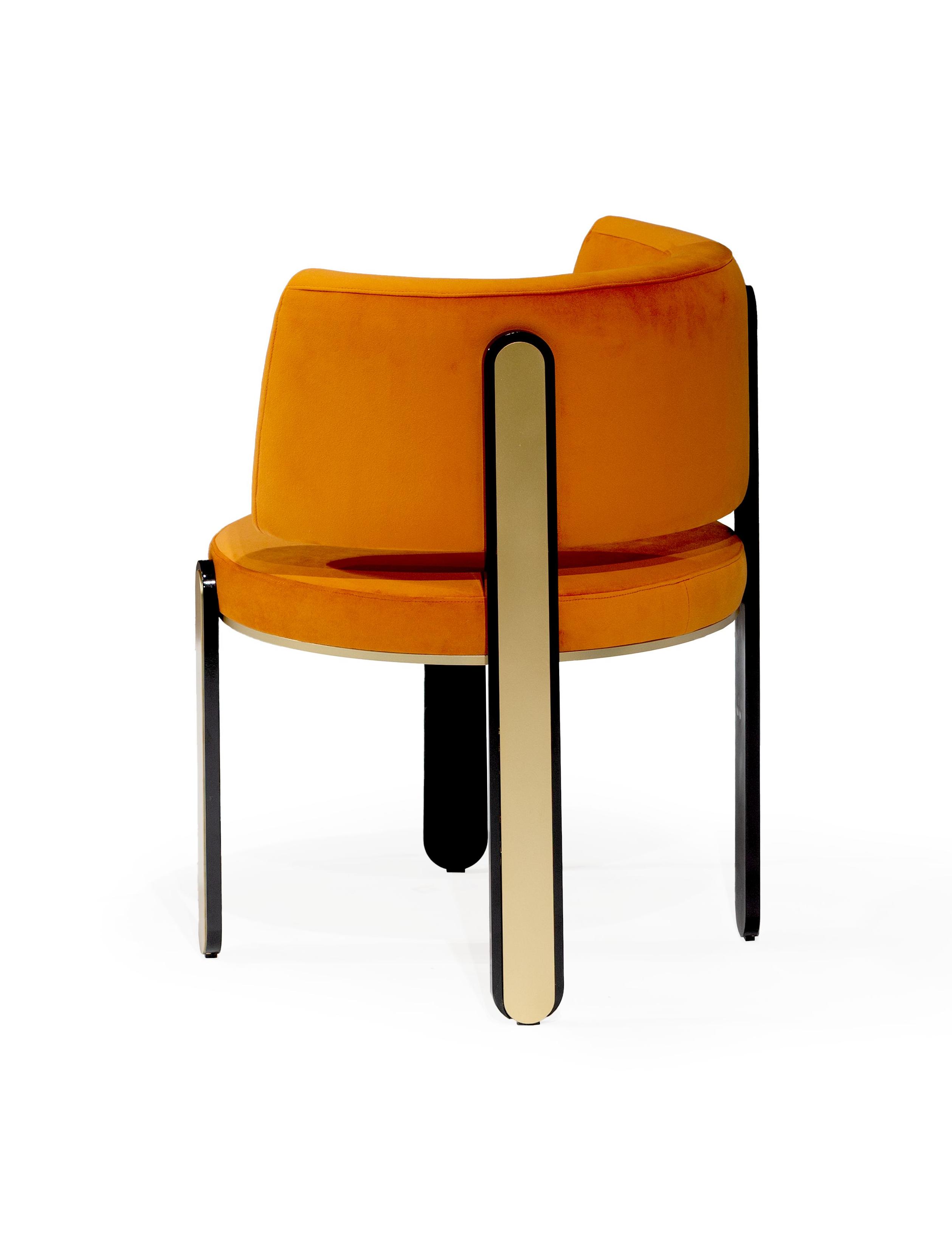 Tiffany Dining Chair in Orange Fabric