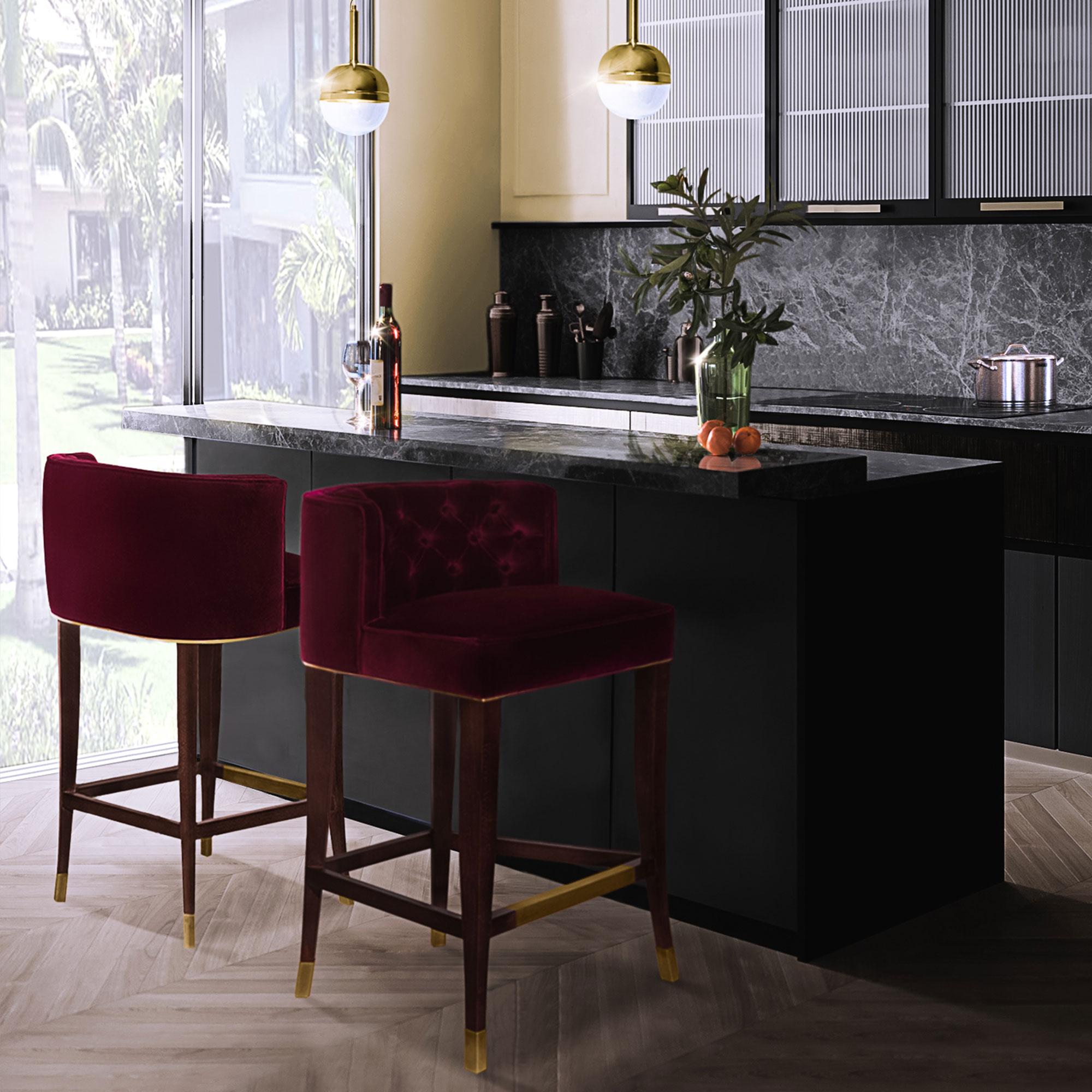 Prime Blue Modern Bar Chair - 1