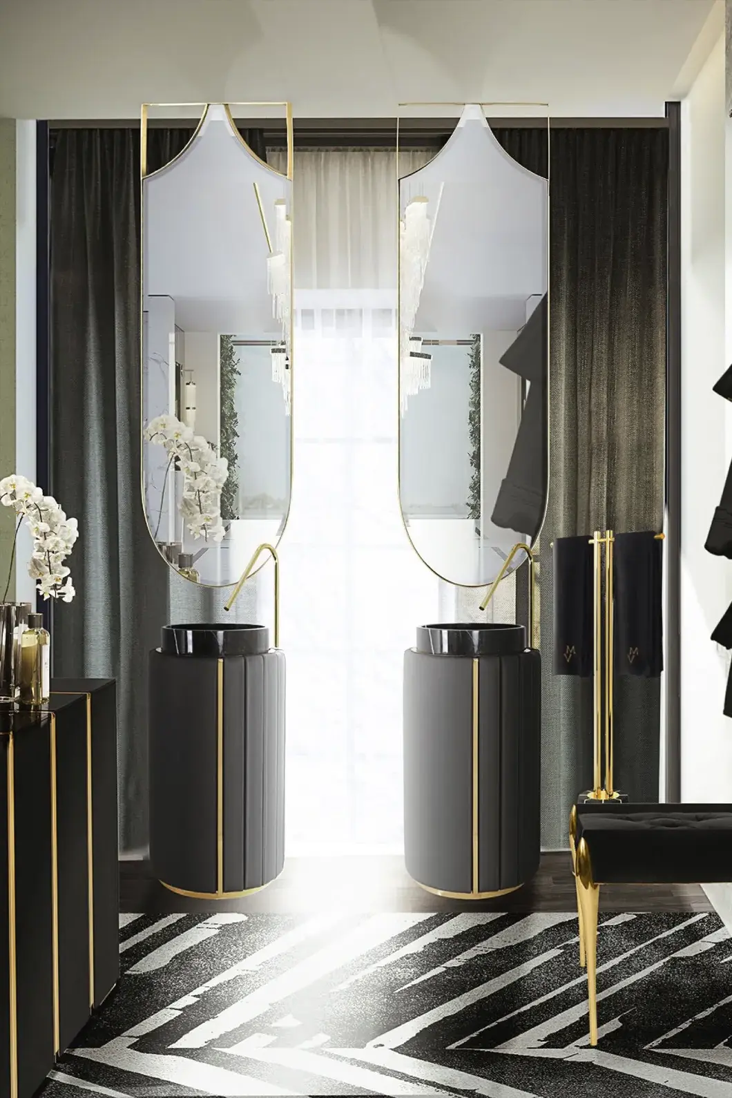 Imperial Black Pedestal Basin