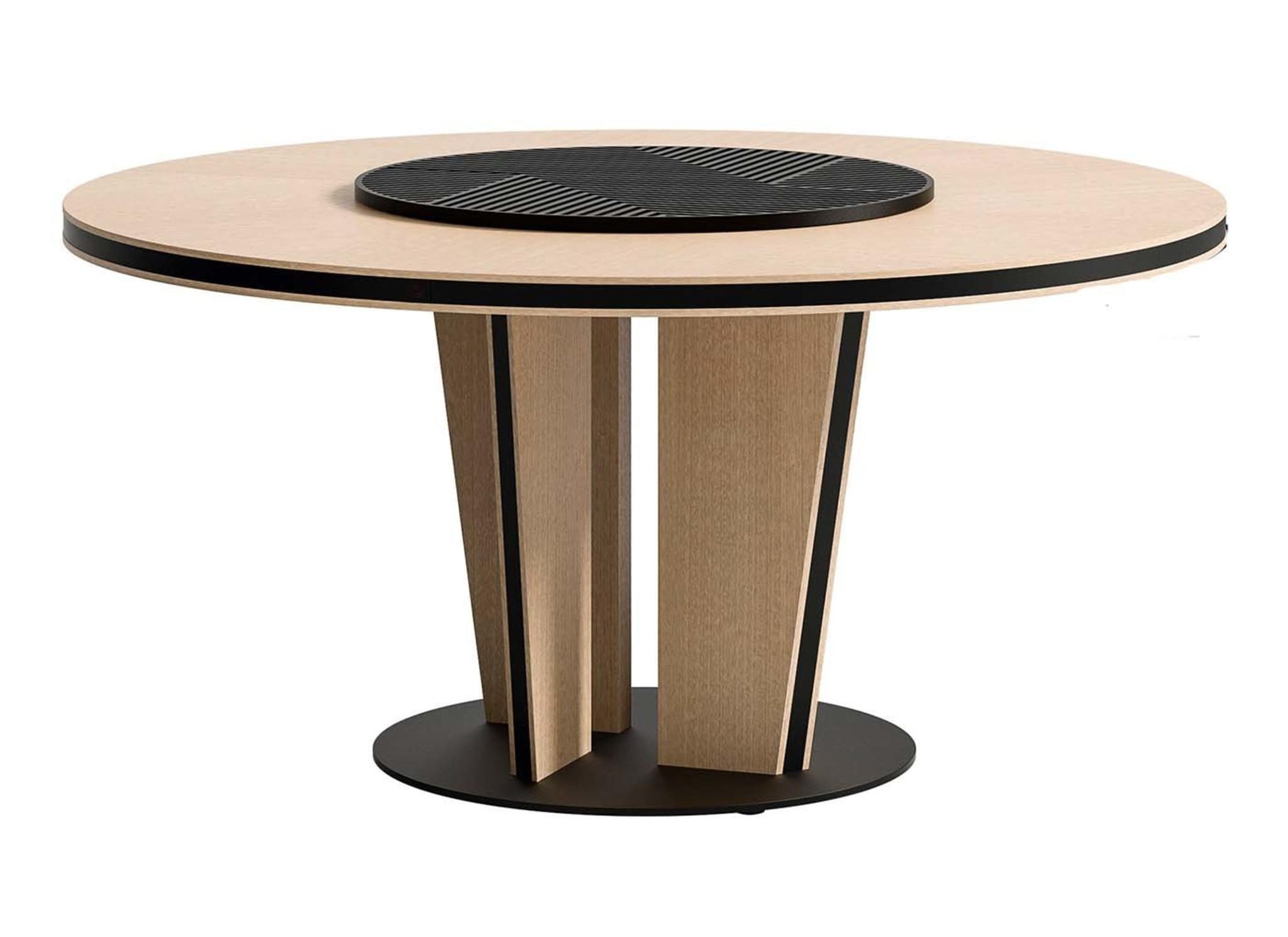 Modern Light Wood Round Dining Table