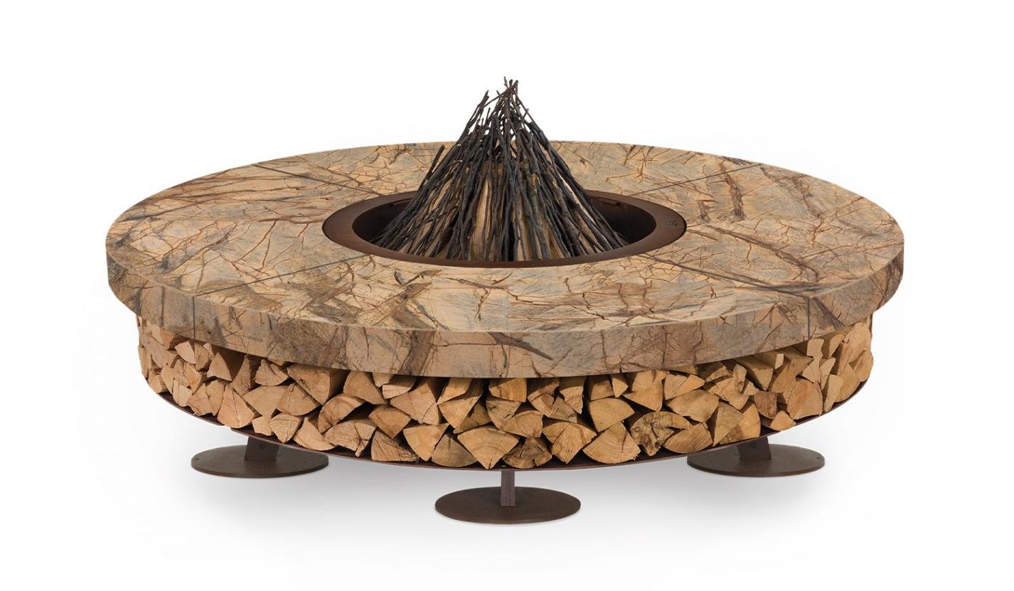Ercole Marble Brown Fire Pit | Dimensions: Ø 150 cm