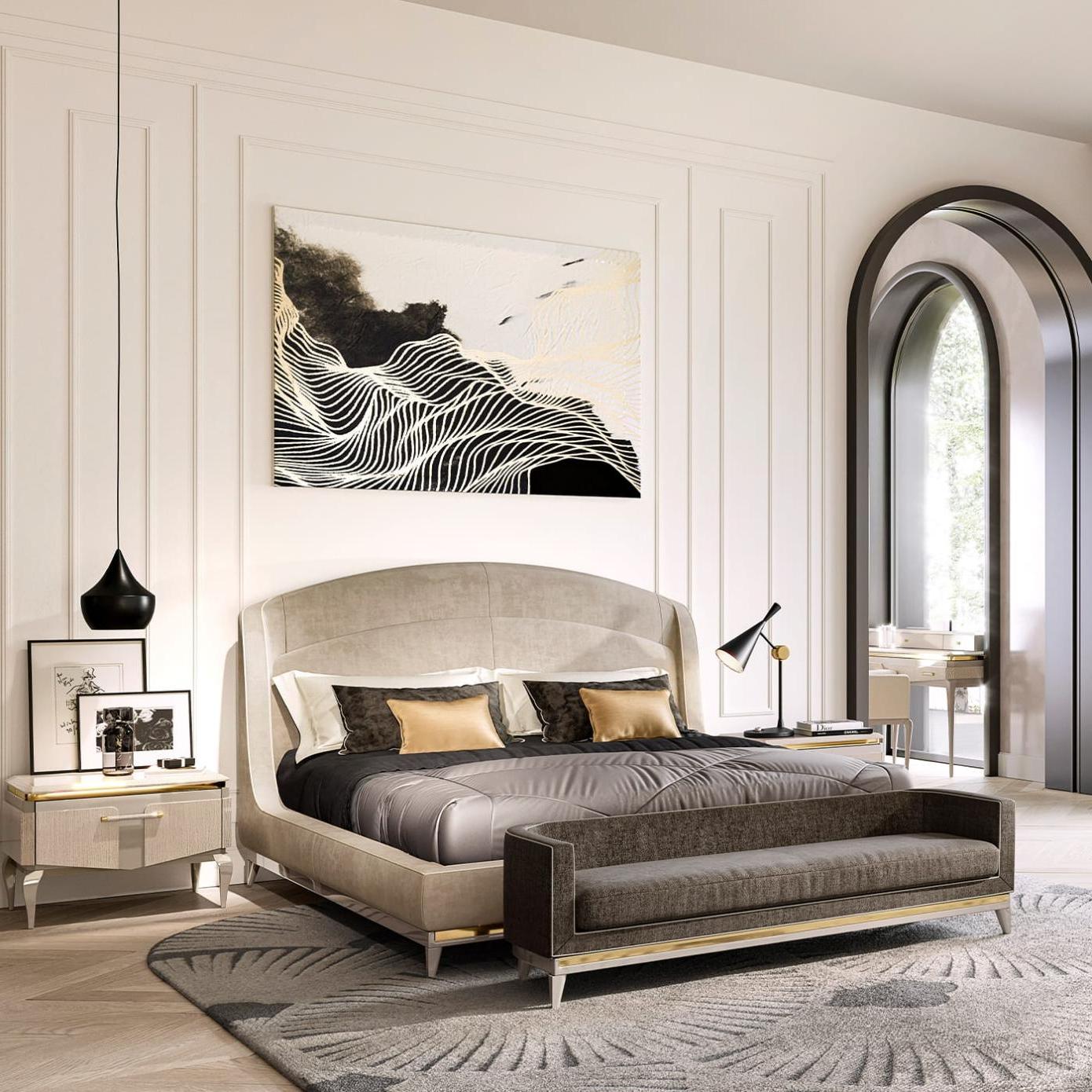 Modern Beige Designer Bed