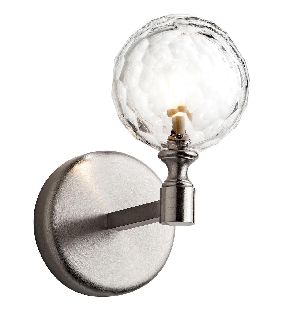 Brushed Nickel Florentine Crystal Wall Lamp