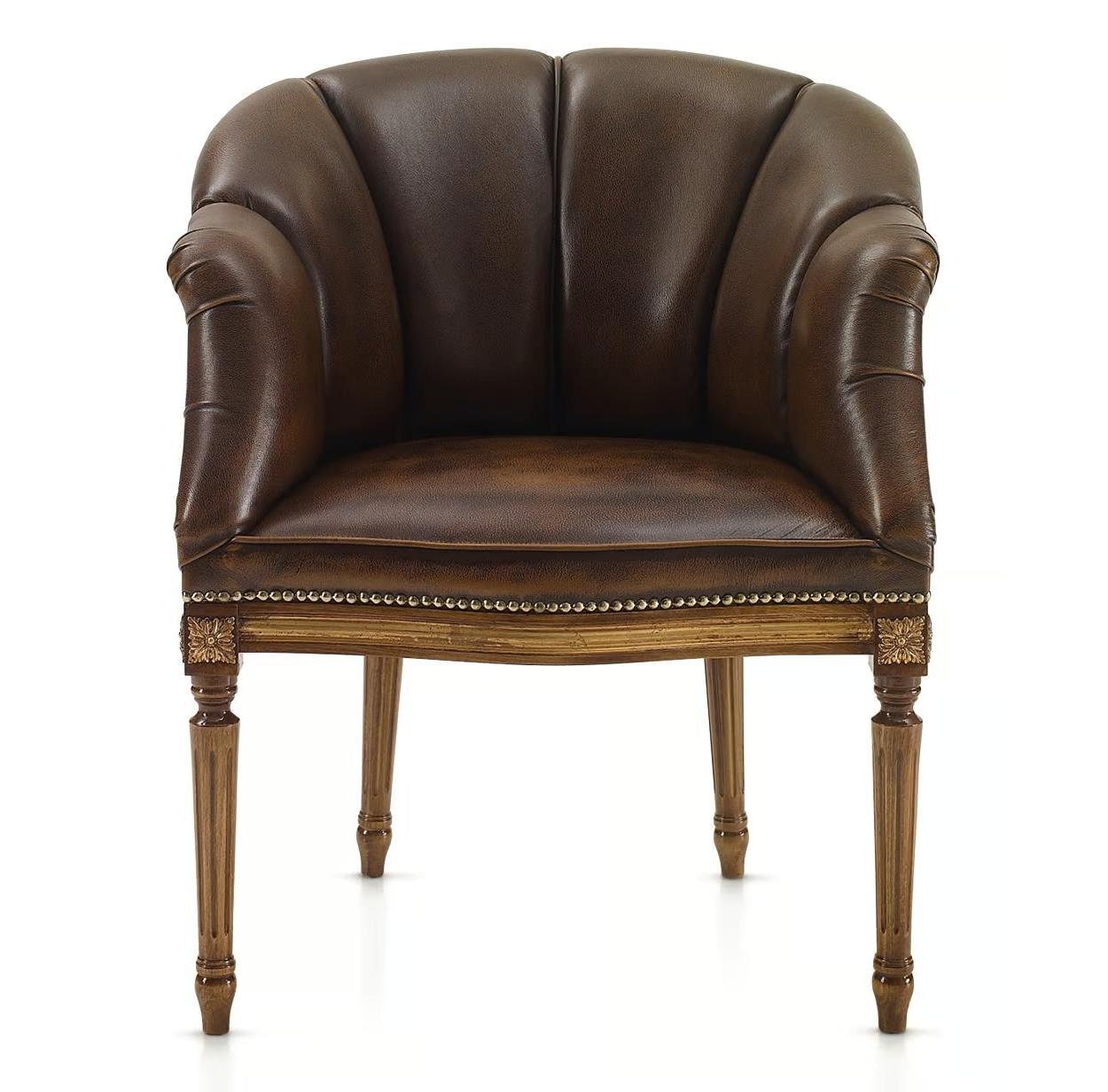 Leather Chair with Armrests