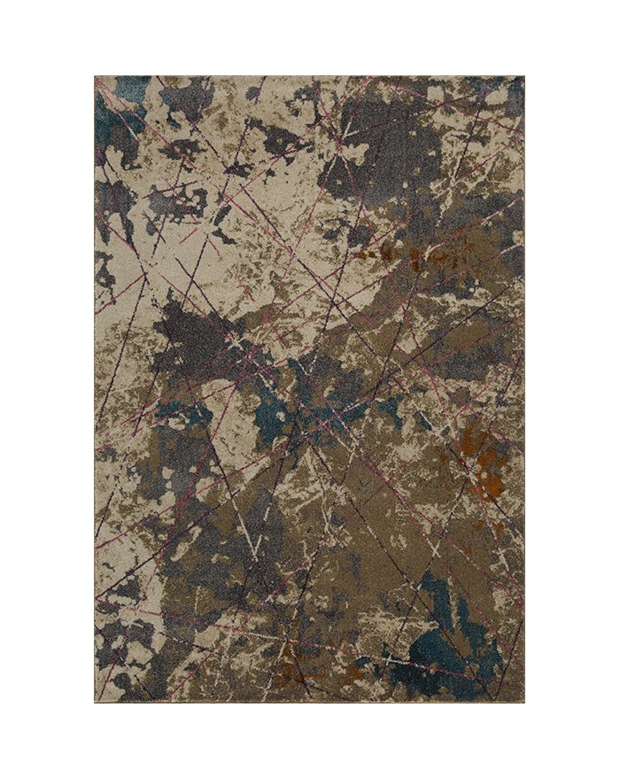 Abstract Machine Woven Brown / Beige Rug ☞ Size: 160 x 235 cm