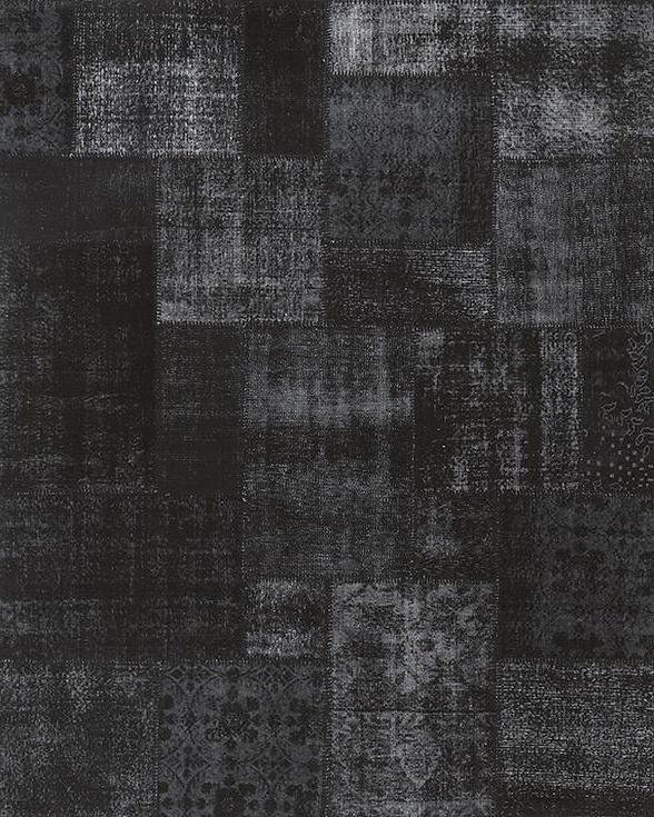 Black Patchwork Rug