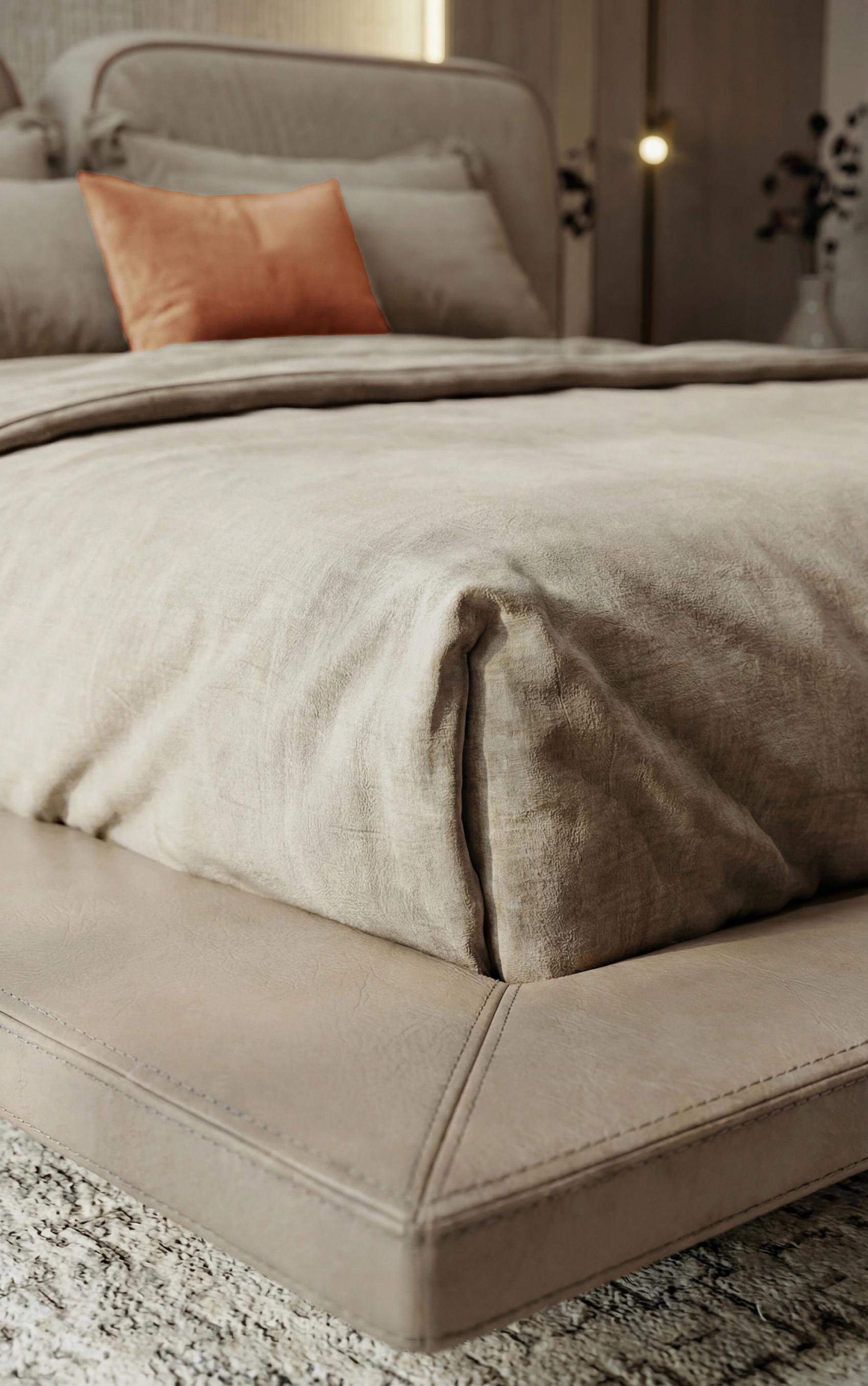 Aura Low Bed with Headboard