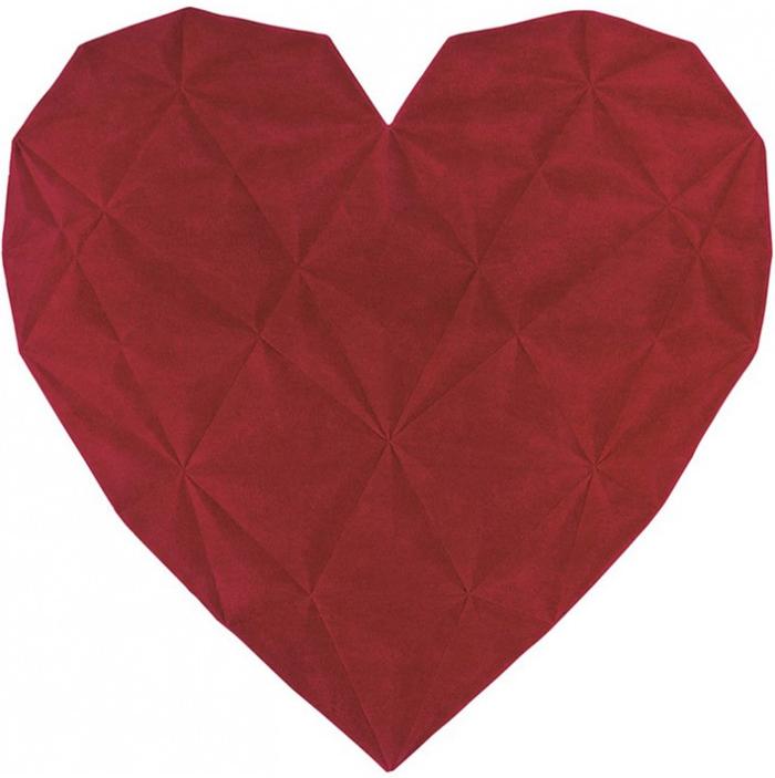 Heart Viscose / Wool Red Rug 200 x 200 cm