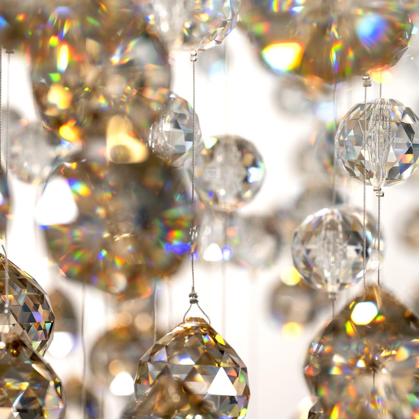 Pale Gold Chandelier with Crystal Spheres