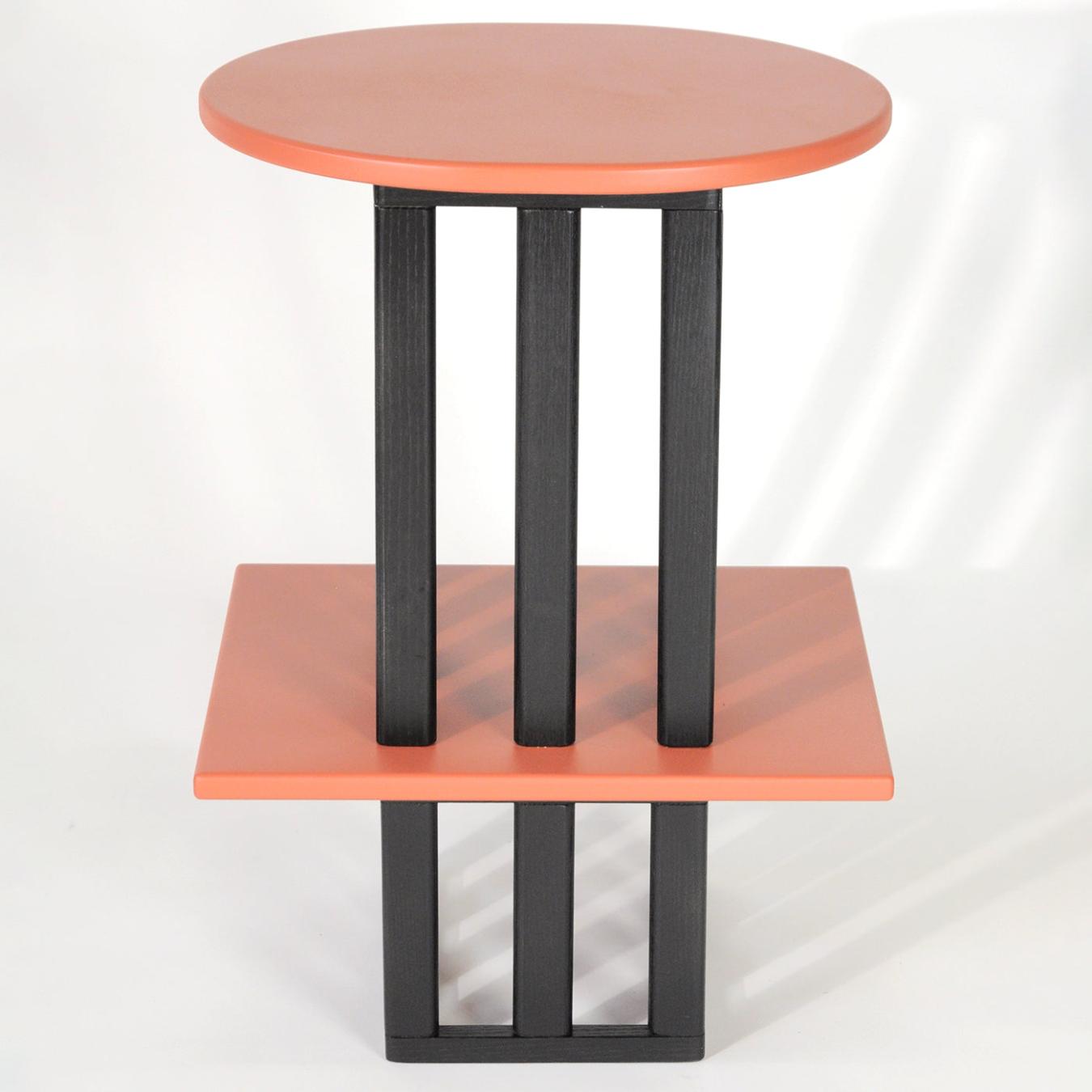 Pink & Black Wooden Side Table