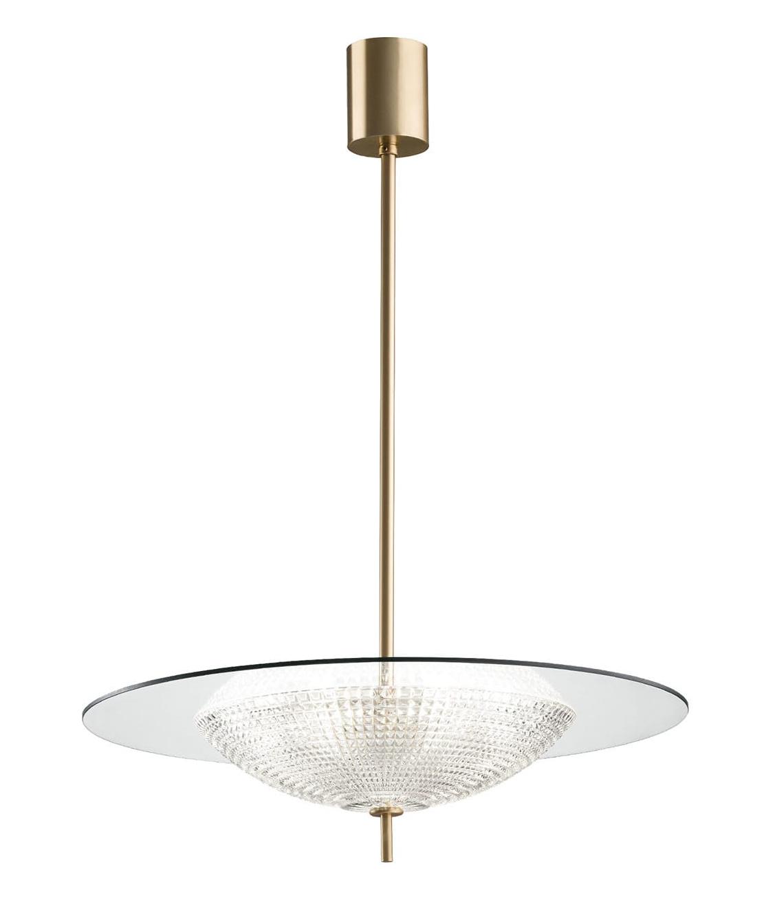 Contemporary Glass and Crystal Pendant Lamp
