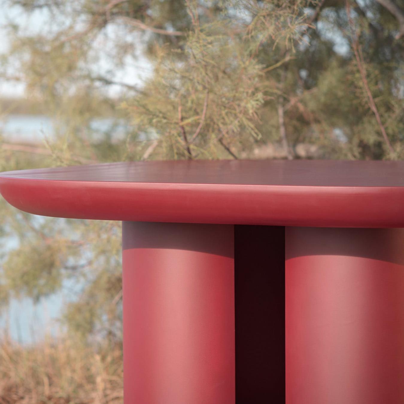 Red Wooden Dining Table