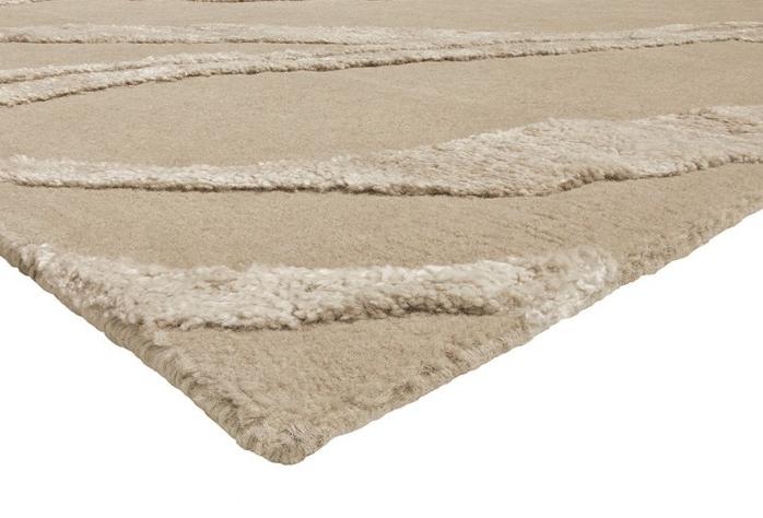 Modern Hand-Knotted Beige Rug ☞ Size: 200 x 300 cm