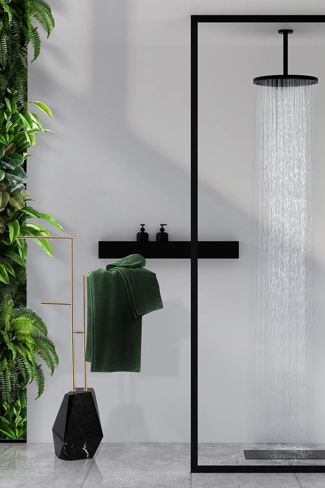 Brilliance Black Towel Rail