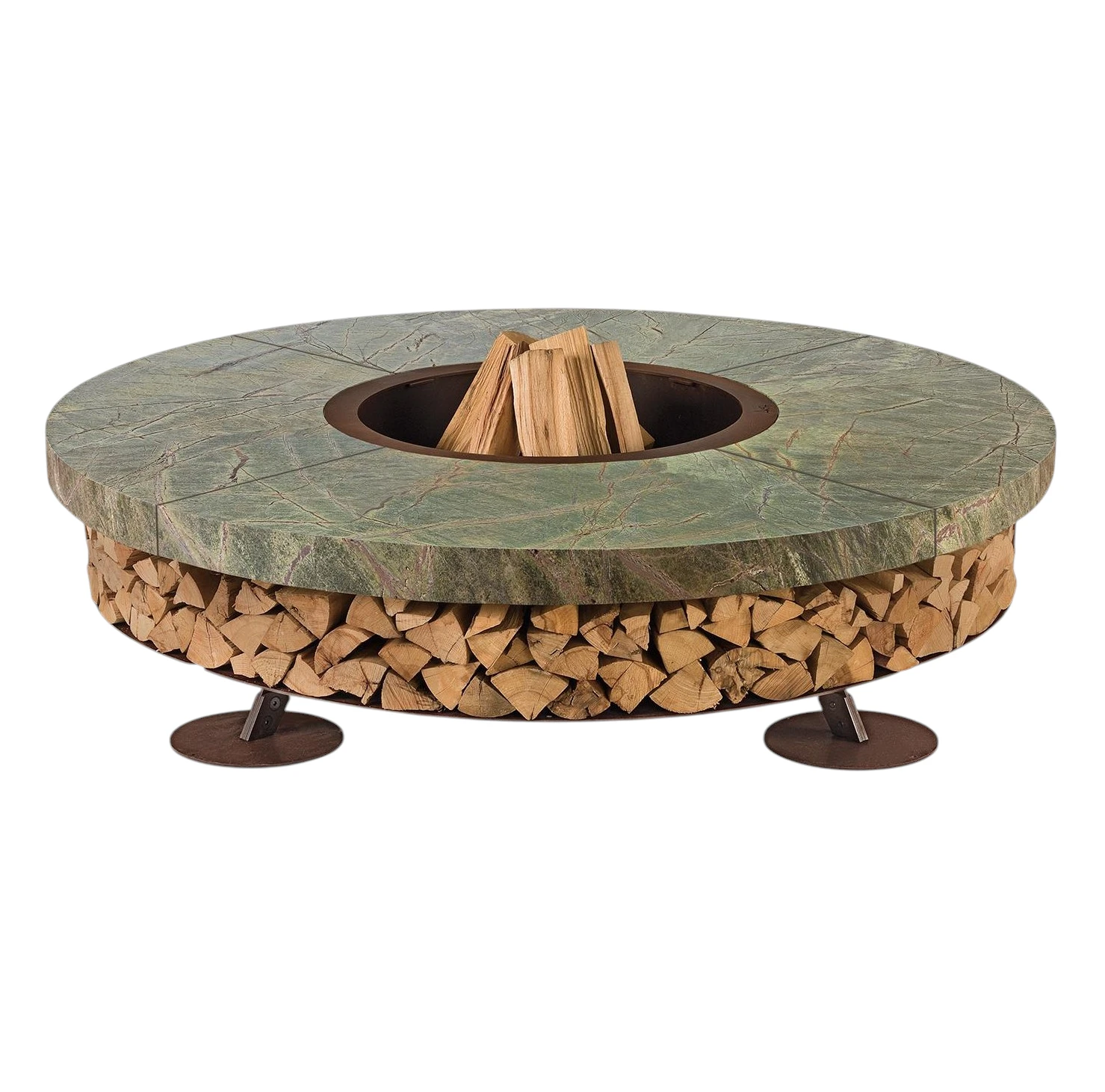 Ercole Marble Green Fire Pit