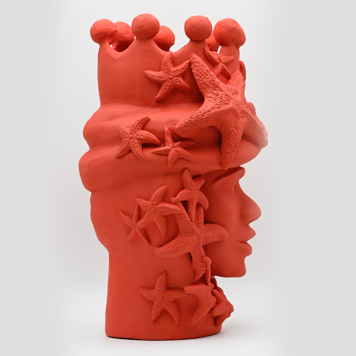 Red Handmade Moor's Head Sculpture