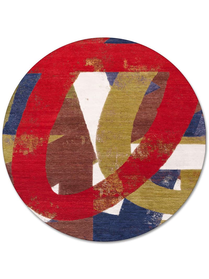 Round Original Hand-Woven Rug