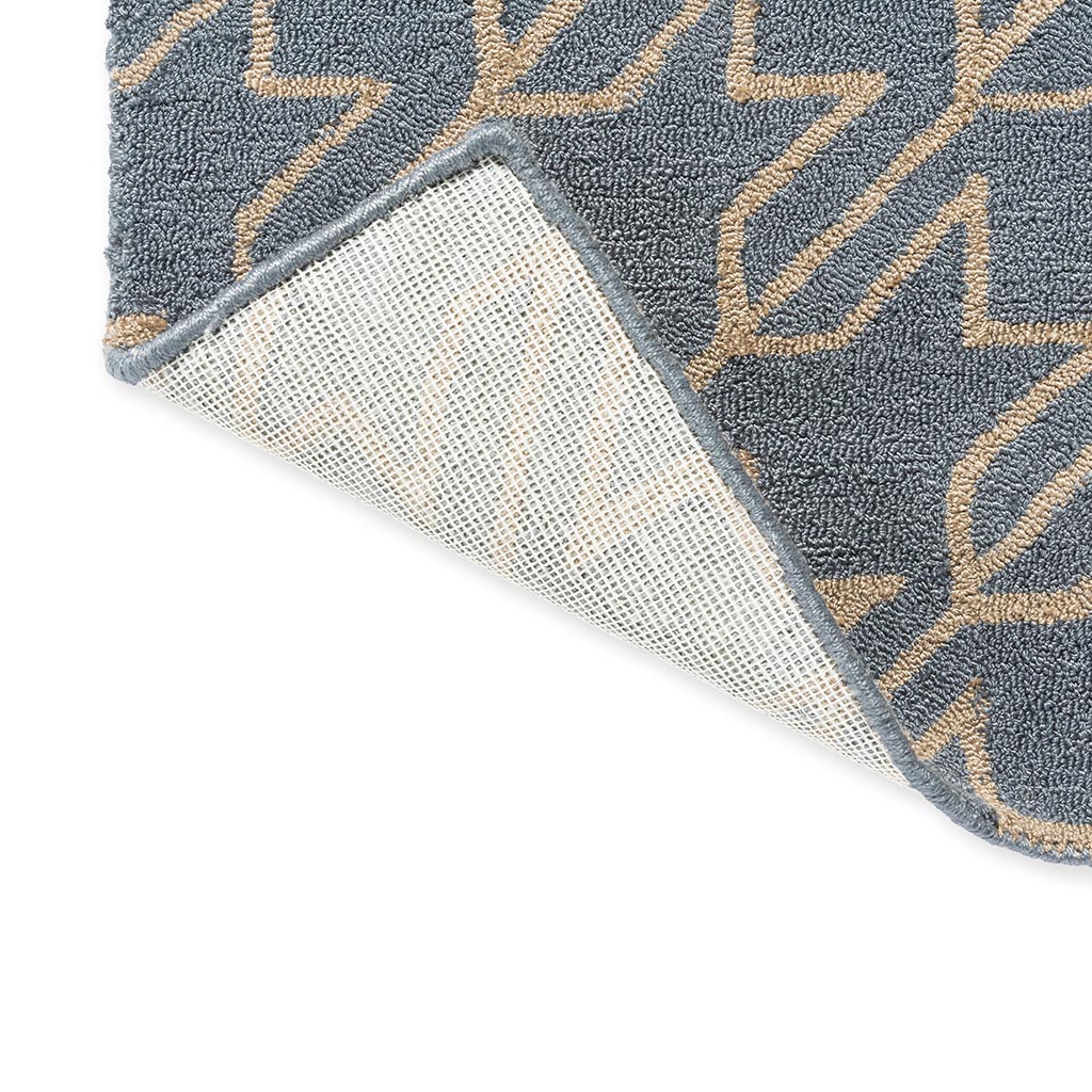 Houndstooth Washed Blue Outdoor Rug