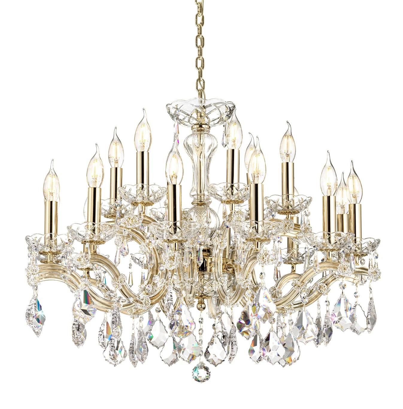 Mariateresa Crystal Chandelier in Gold Finish