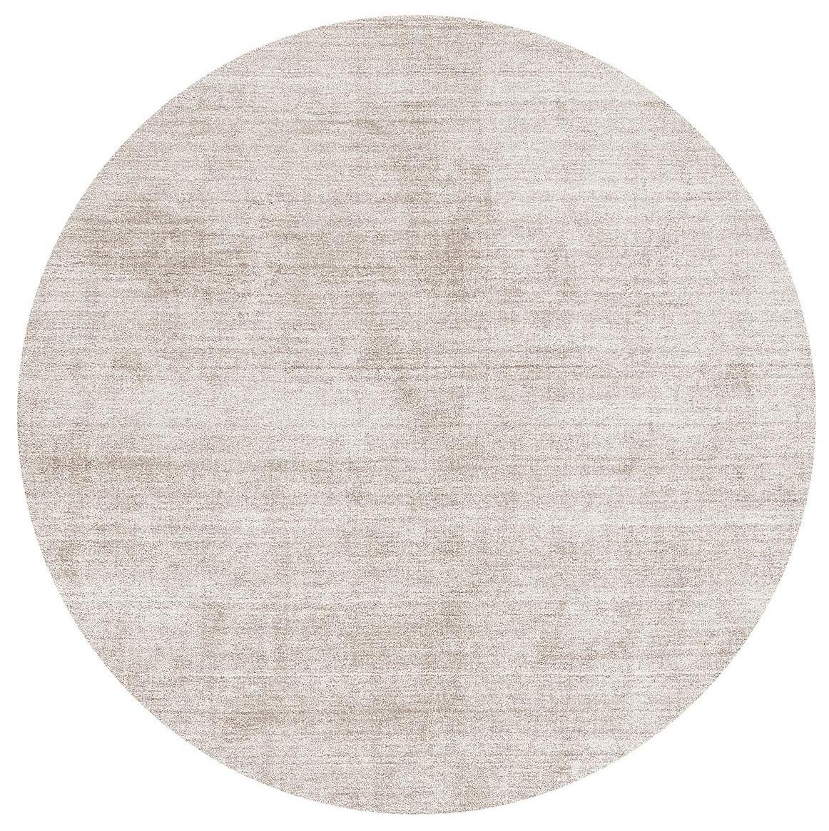 Round Off-White Bamboo Silk Rug