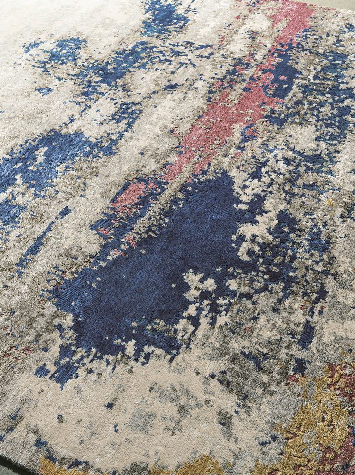 Hand-Knotted Abstract Multi Rug