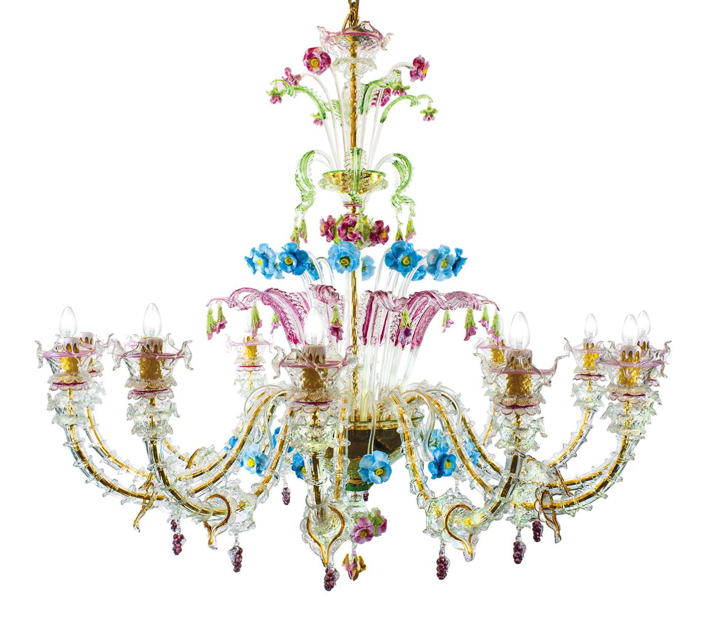 Murano Multicolour Glass Chandelier