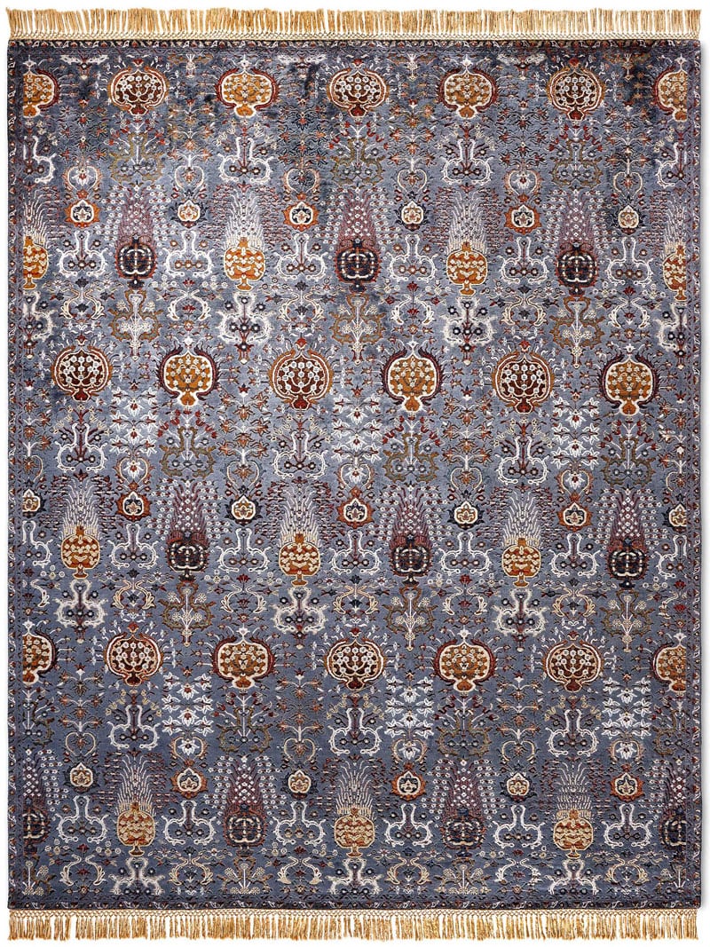 Isfahan Charcoal Handmade Luxury Rug