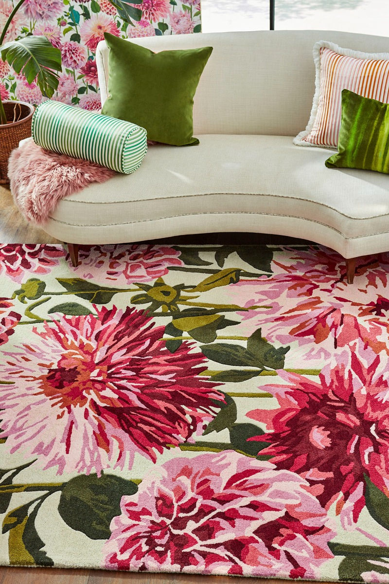 Dahlia Fuchsia / Palm Rug