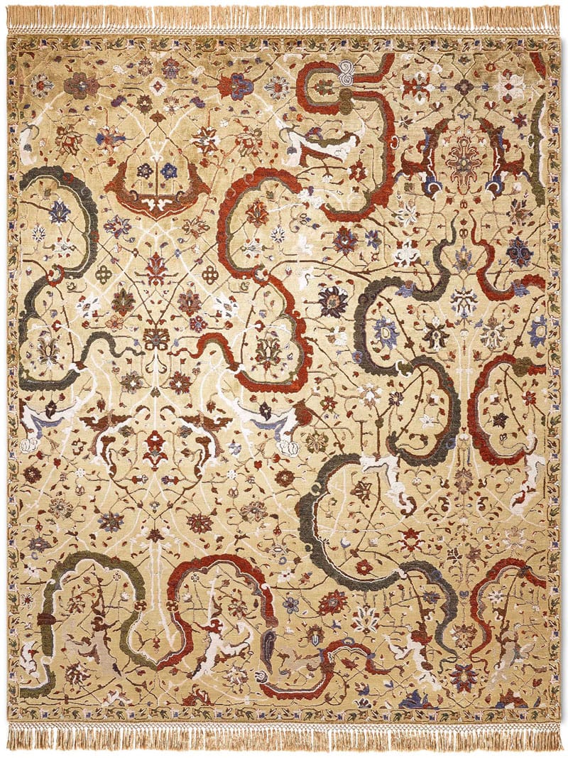 Tabriz Yellow Luxury Rug