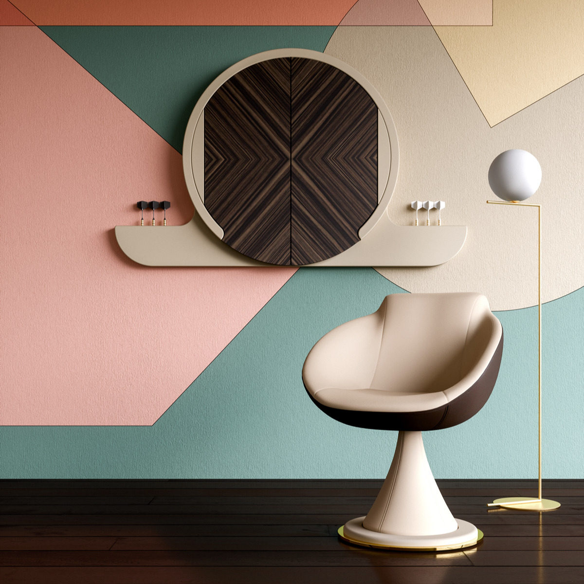 Shell Handcrafted Swivel Chair - 6