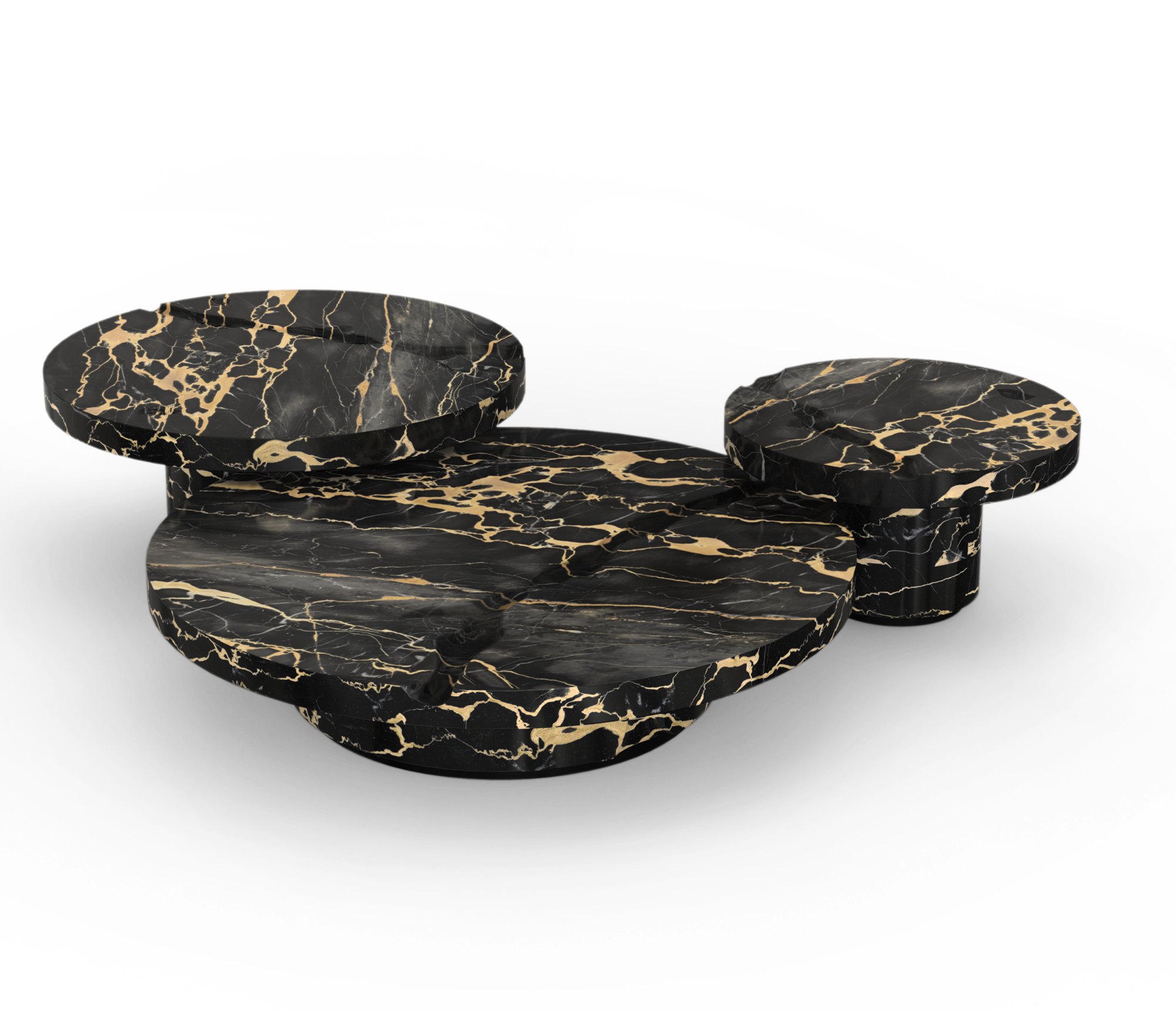 Dominion Portoro Marble 3-Piece Center Table Set