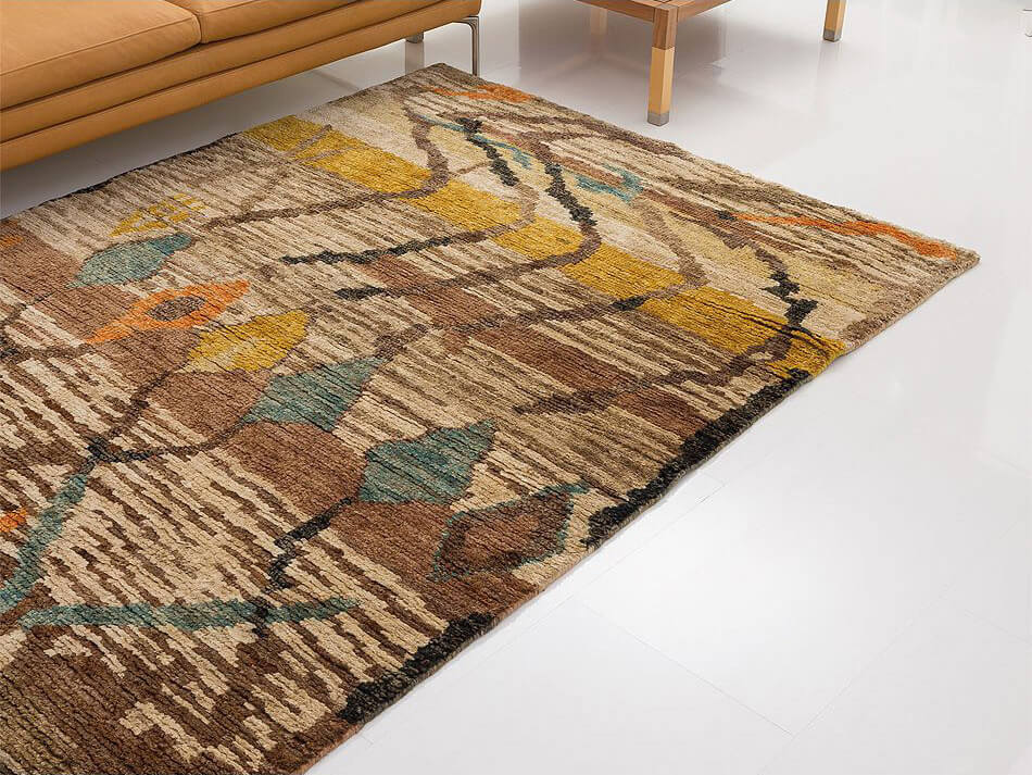 Indian Hand-knotted Brown Jute Floor Rug - Himalaya Cass Lt Brown