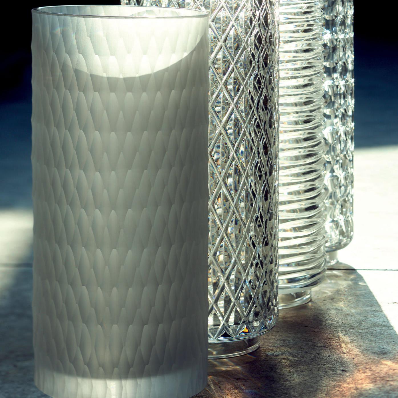 Hexagonal Matte Italian Crystal Vase
