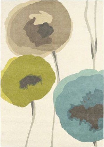 Sanderson Poppies Teal Rug ☞ Size: 140 x 200 cm