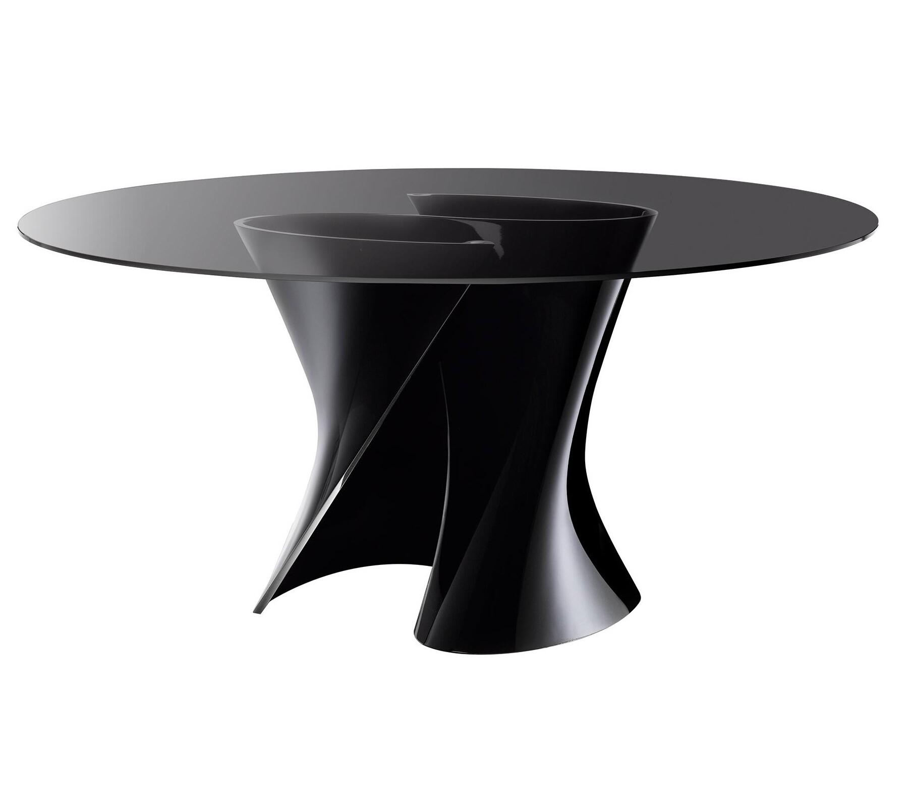 S Table With Smoked Grey Glass Top | Dimensions: Ø 140 cm