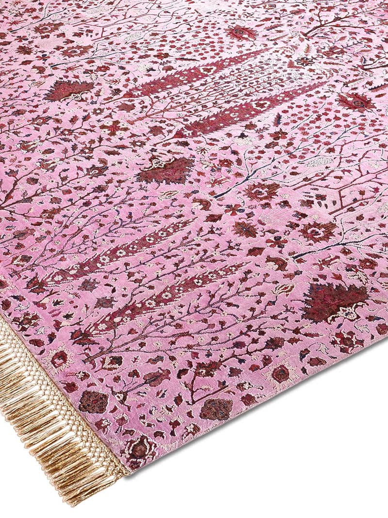 Pine Garden Pink Luxury Rug