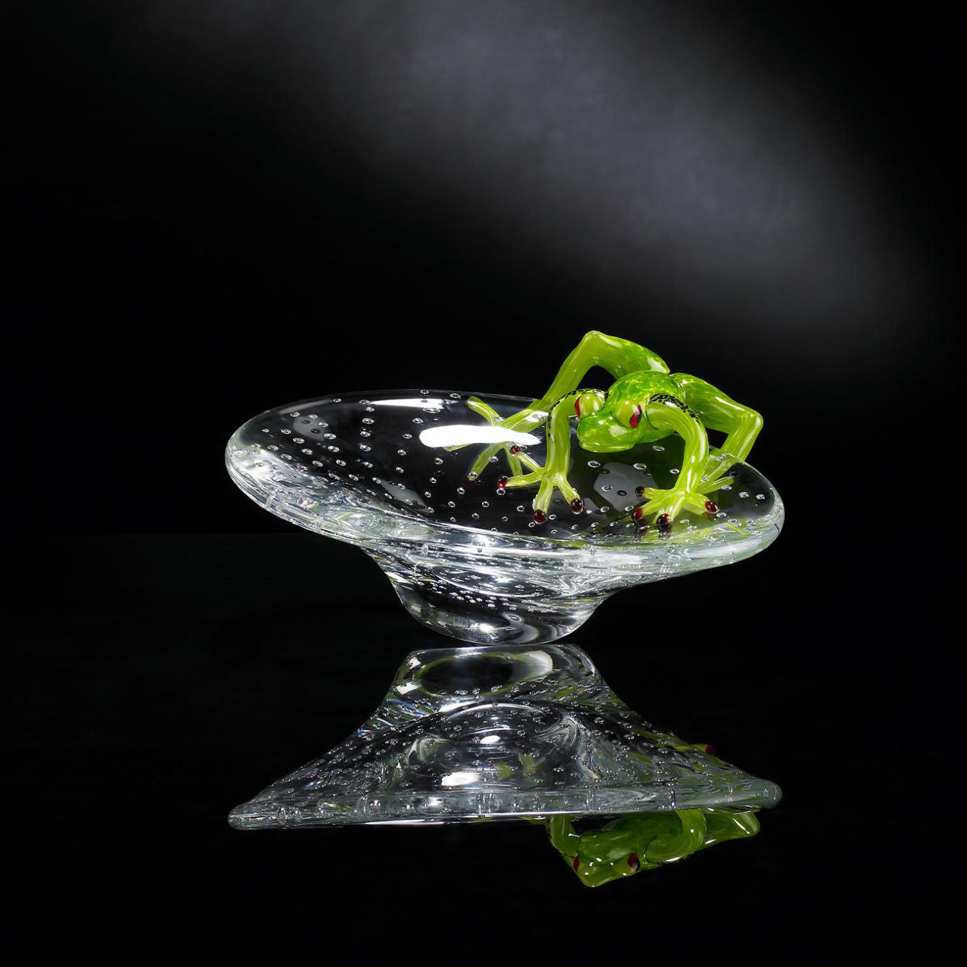 Glass Bowl with Frog Detail