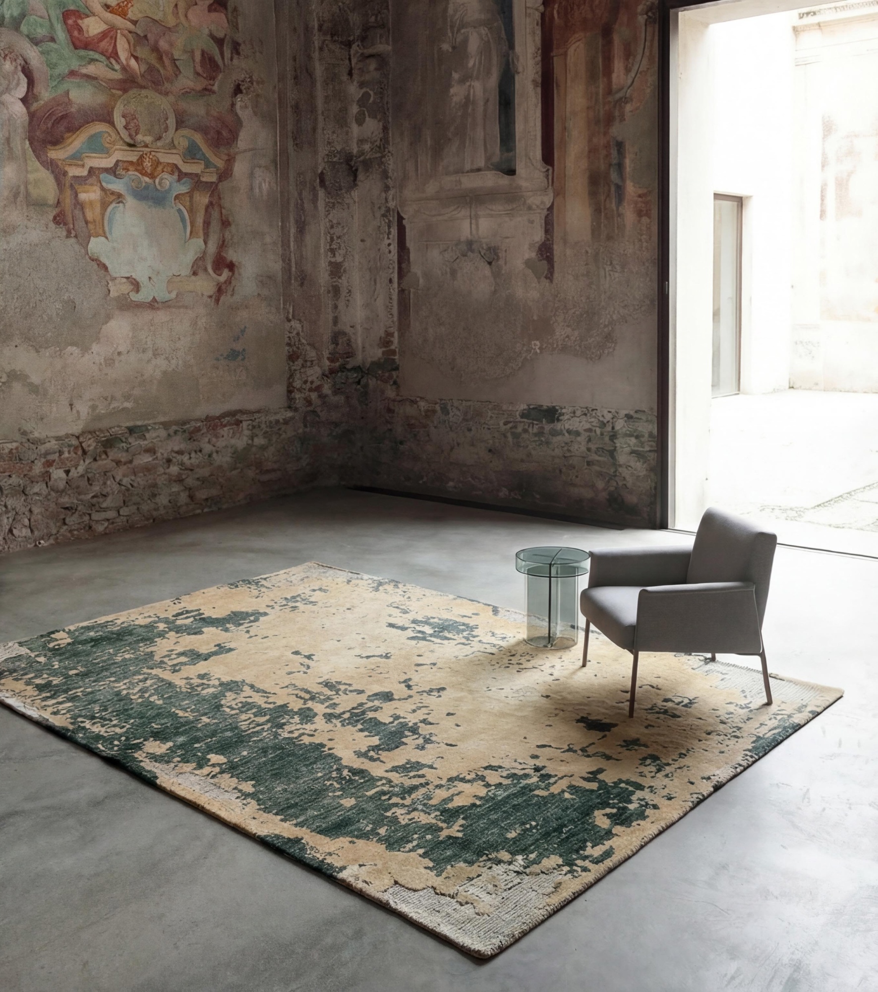 Moss Weathered Canvas Rug