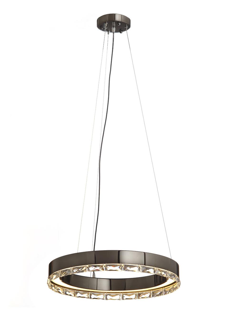 Asfour Dark Nickel LED Ring Pendant