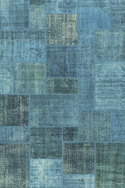 Dark Turquoise Patchwork Rug