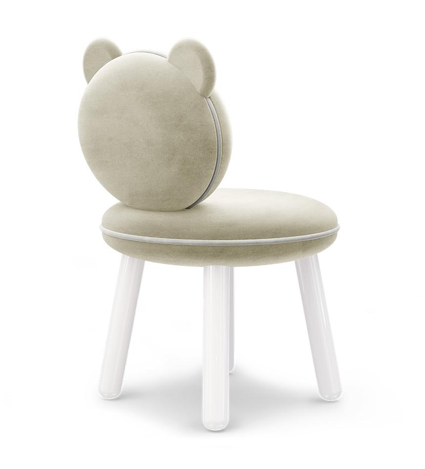 Fluffy Cream Bear Children's Chair