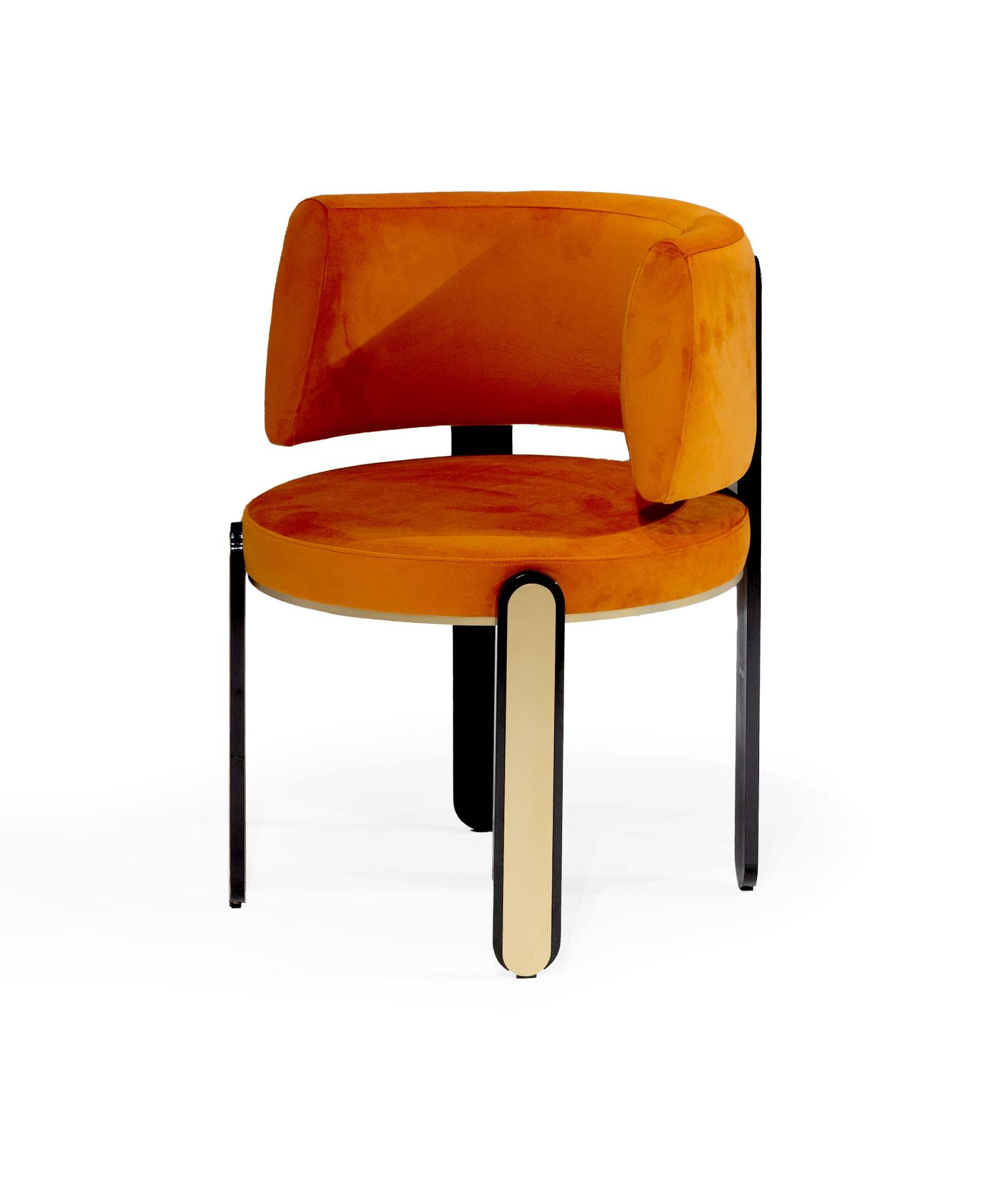 Tiffany Dining Chair in Orange Fabric
