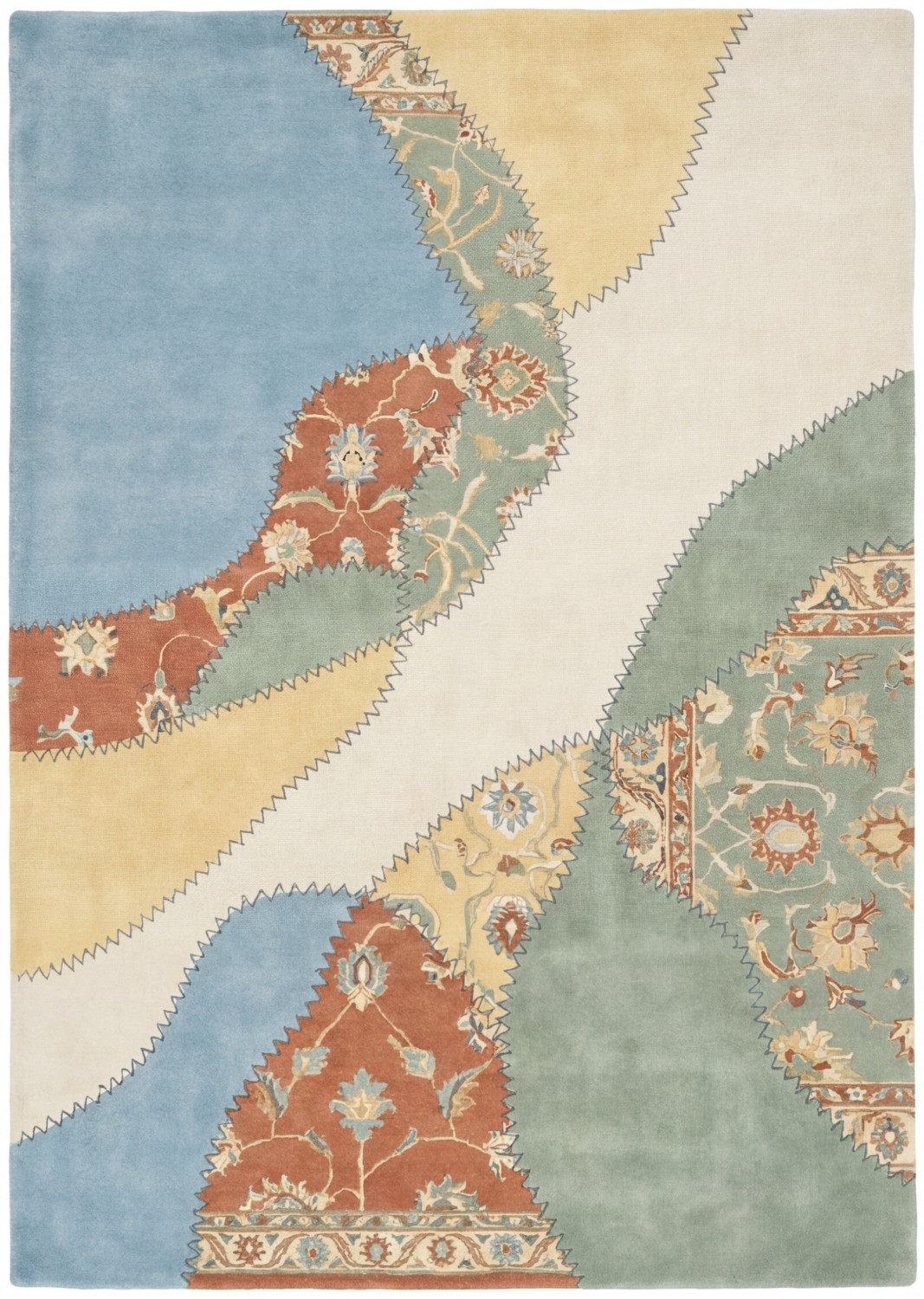 Pastel Collage Blue Rug