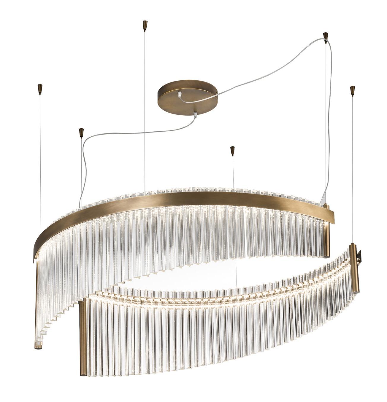 Venetian Glass Chandelier with Double LED Lighting