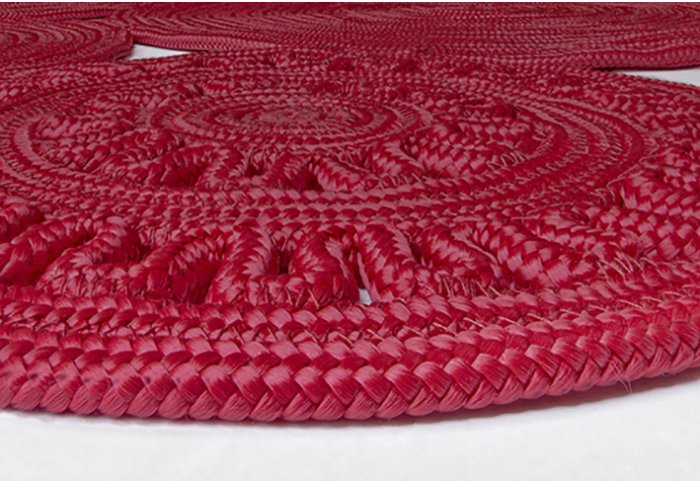 Braided Patchwork Red beauty Rug ☞ Size: 160 x 230 cm