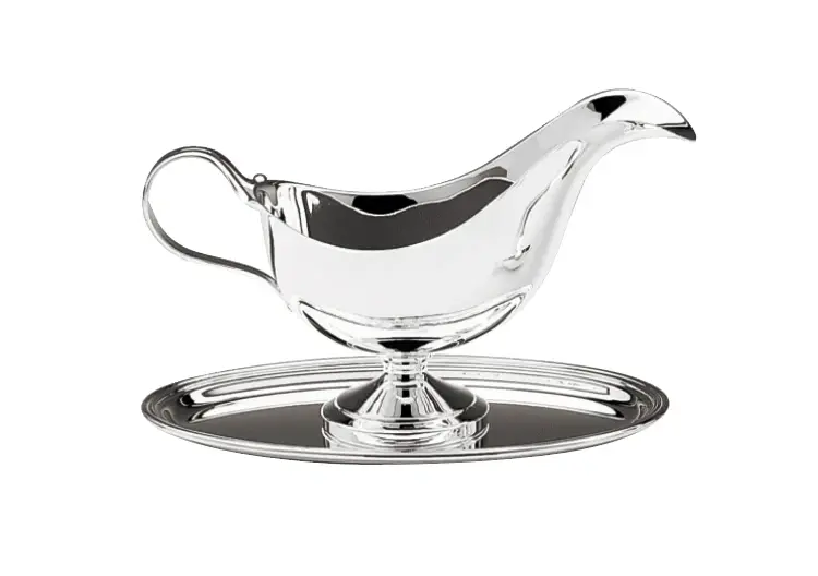 Silver Sauce Boat with Tray