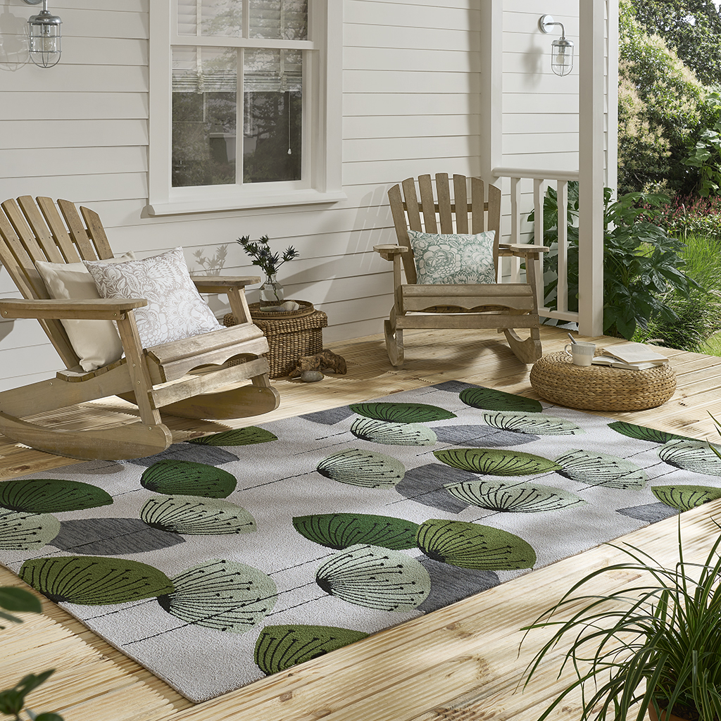 Dand. Clocks Bot. Green outdoor 445807 Rug